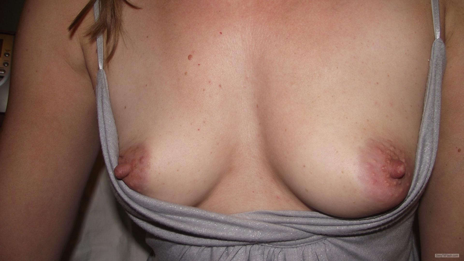 Tit Flash: My Very Small Tits (Selfie) - Puffy from United States